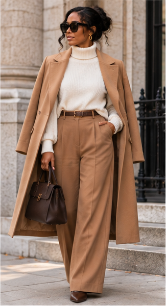 Modern denim styled with a silk scarf and vintage inspired accessories