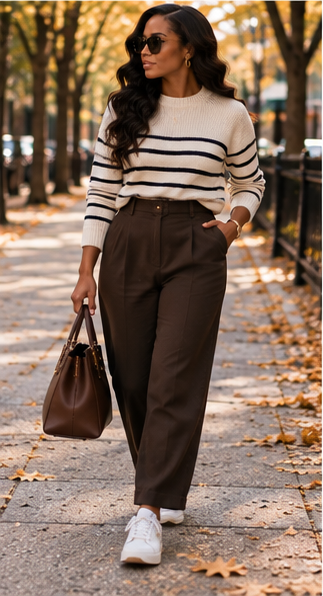 Vintage inspired fall outfit mixing suede knit and leather textures