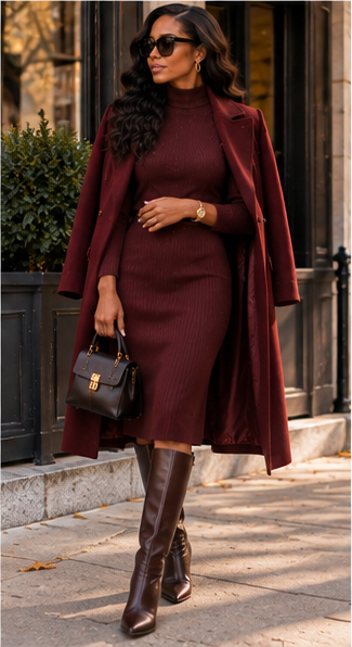 Polished vintage inspired fall look with simple accessories and modern styling